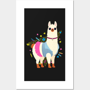 Cool Retro 80_s 90_s Llama Alpaca Posters and Art